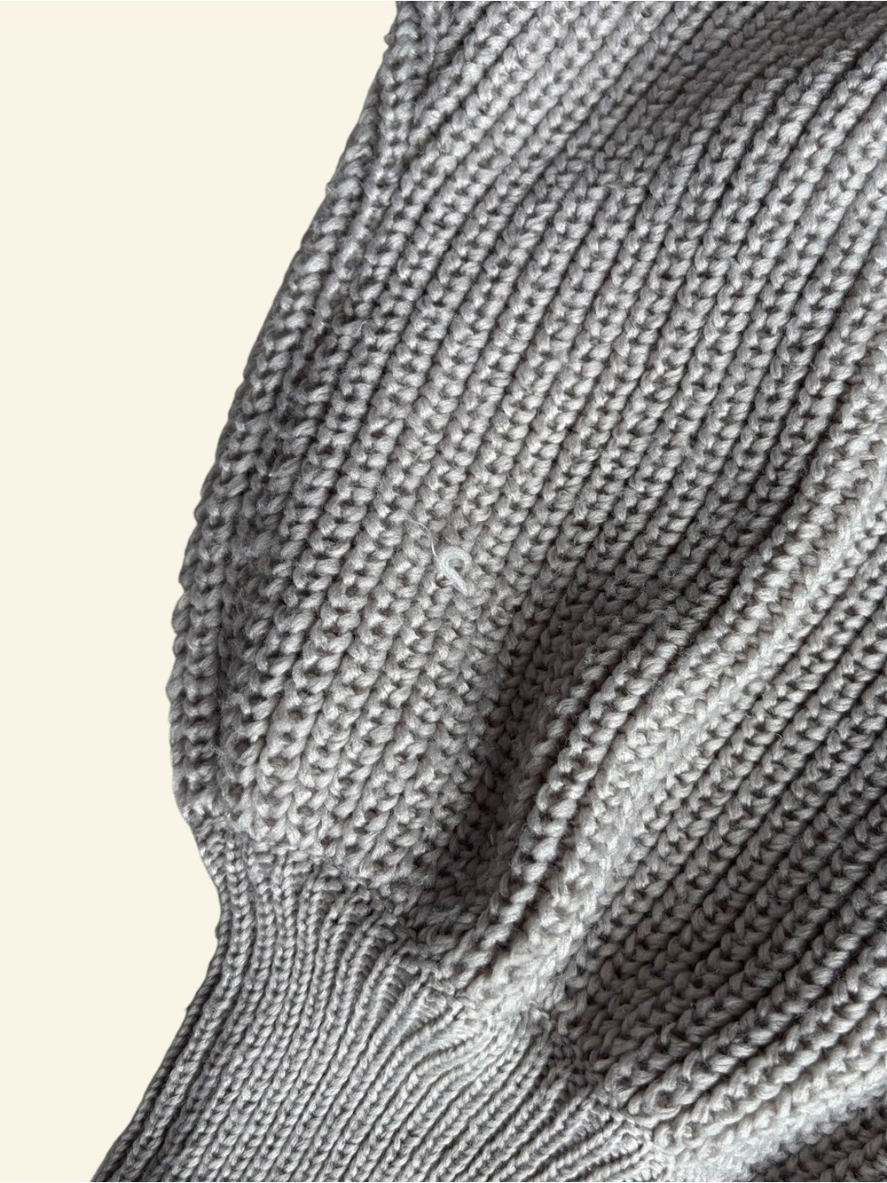 CIDER Grey Asymmetric Wrap Cropped Turtleneck Sweater Size S Knit Shrug Lantern - Picture 7 of 8